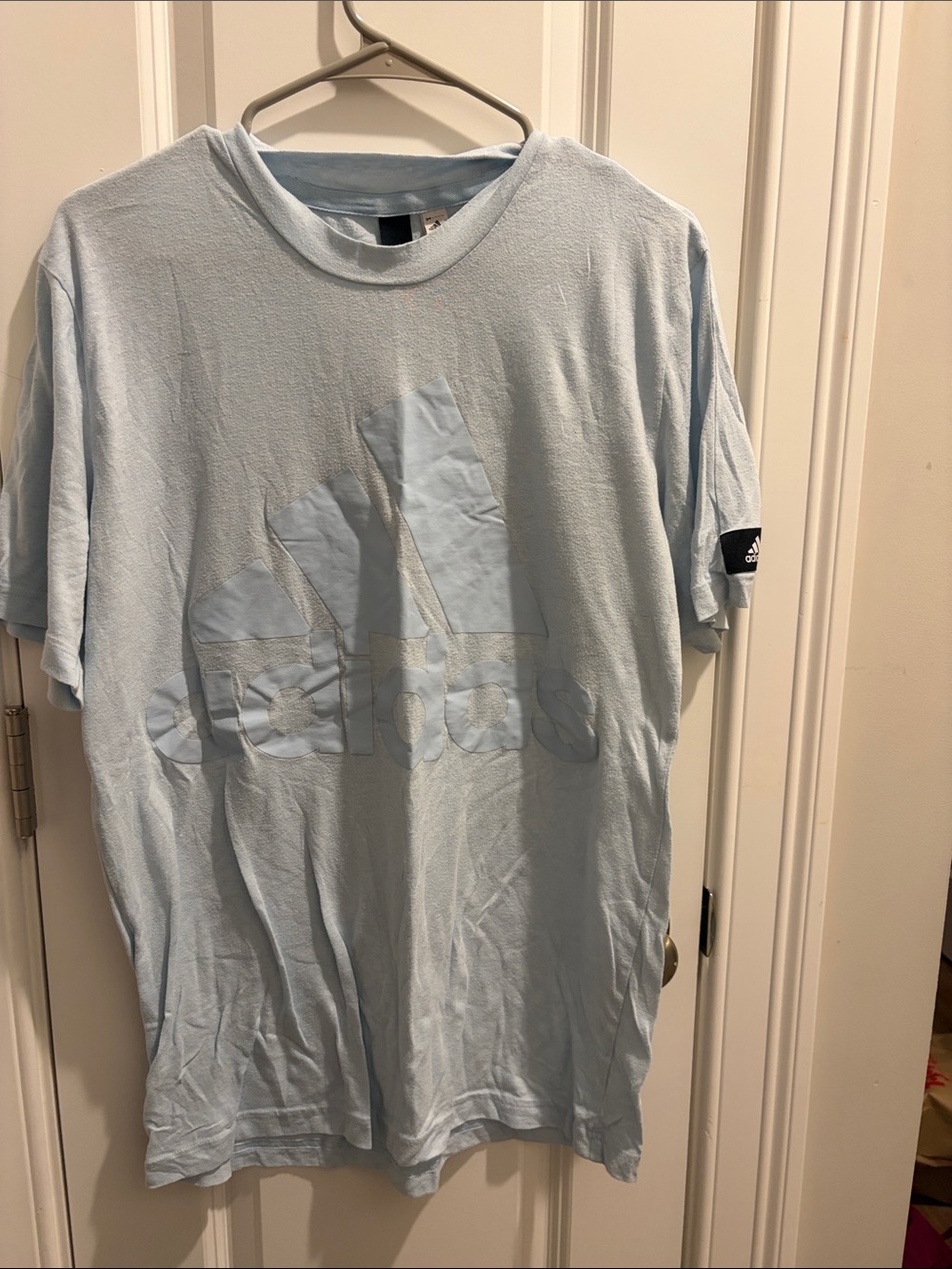 adidas Light Blue Men’s Short Sleeve Logo Tee